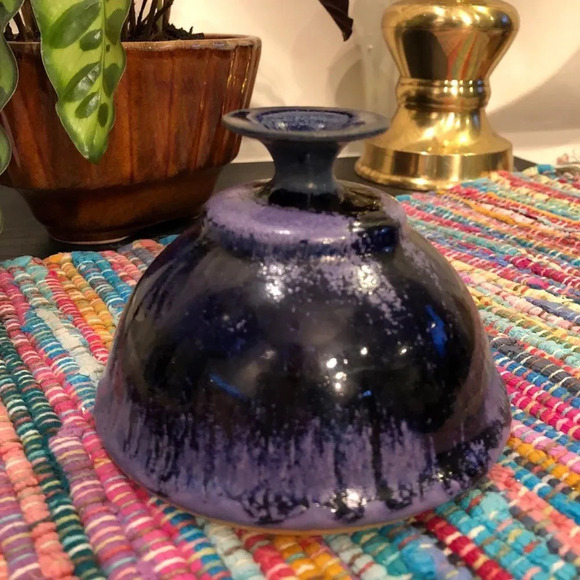 Handmade Purple Glaze Pottery Bud Vase - Picture 8 of 8